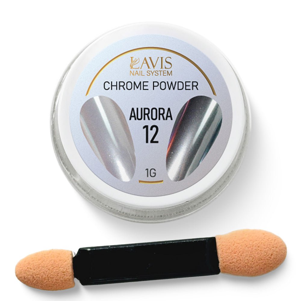 LAVIS Chrome Powder AURORA 12 - 1gr (PCS) - DTK Nail Supply