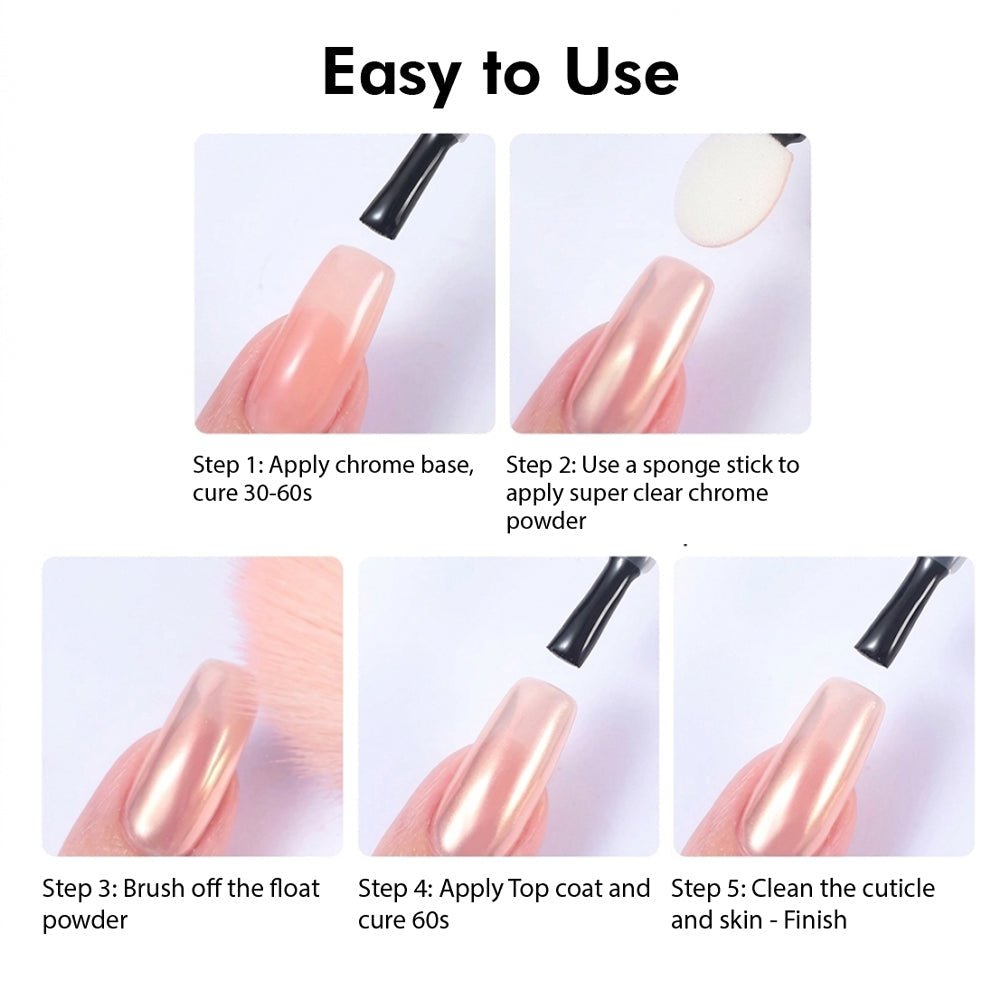 LAVIS Chrome Powder - Super Clear - 0.5g - DTK Nail Supply