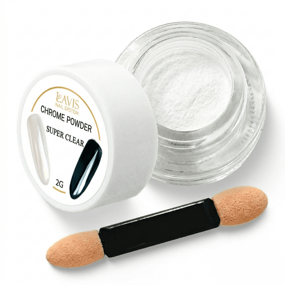 LAVIS Chrome Powder - Super Clear - 2g - DTK Nail Supply