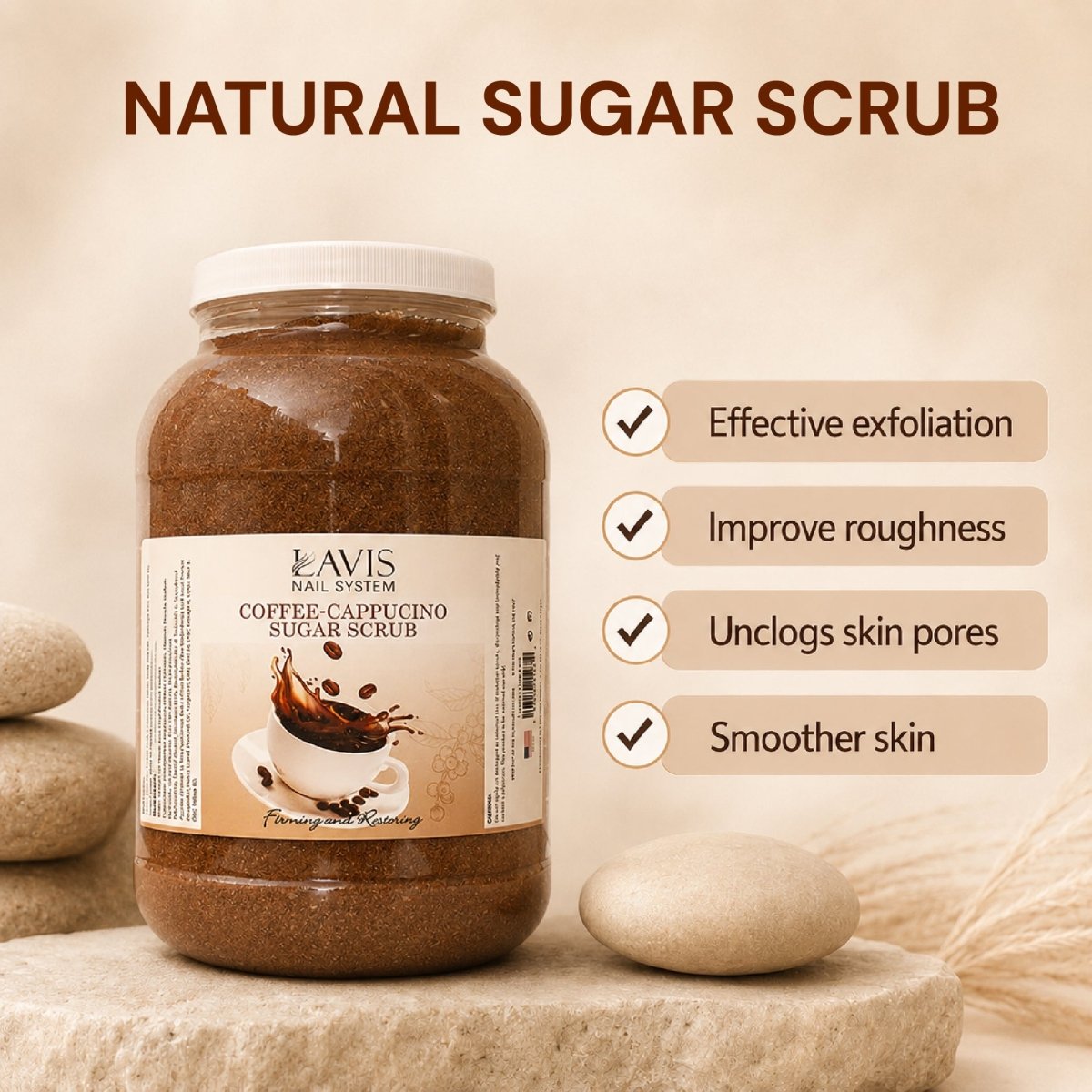 LAVIS Coconut Pineapple Sugar Scrub for Pedicure — 1-Gallon Salon Refill - DTK Nail Supply