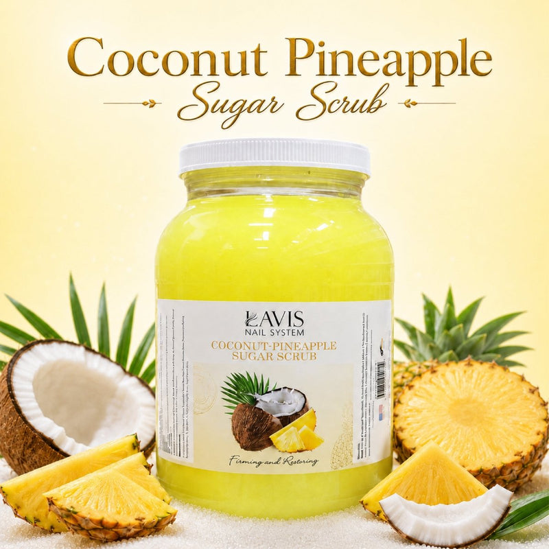 LAVIS Coconut Pineapple Sugar Scrub for Pedicure — 1-Gallon Salon Refill - DTK Nail Supply