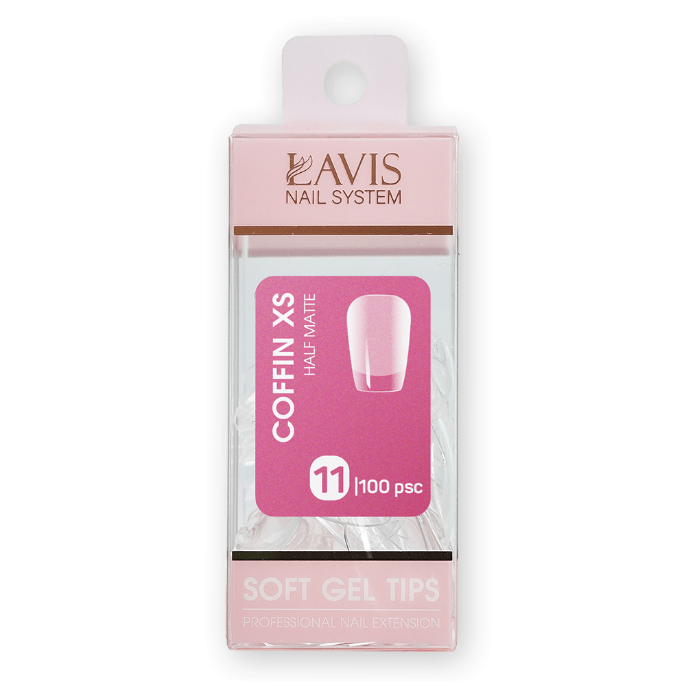 LAVIS Coffin XS - (100 pcs) - Soft Gel Tips Refill - DTK Nail Supply