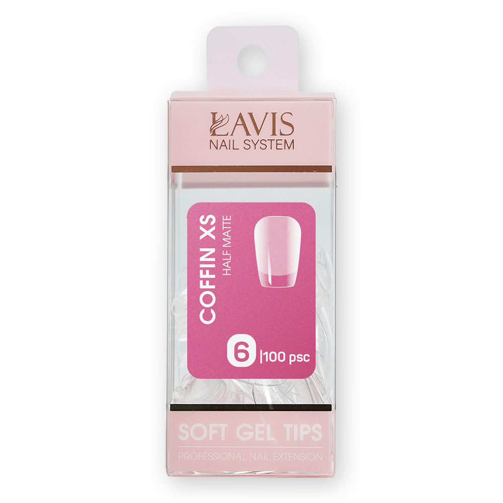 LAVIS Coffin XS - (100 pcs) - Soft Gel Tips Refill - DTK Nail Supply
