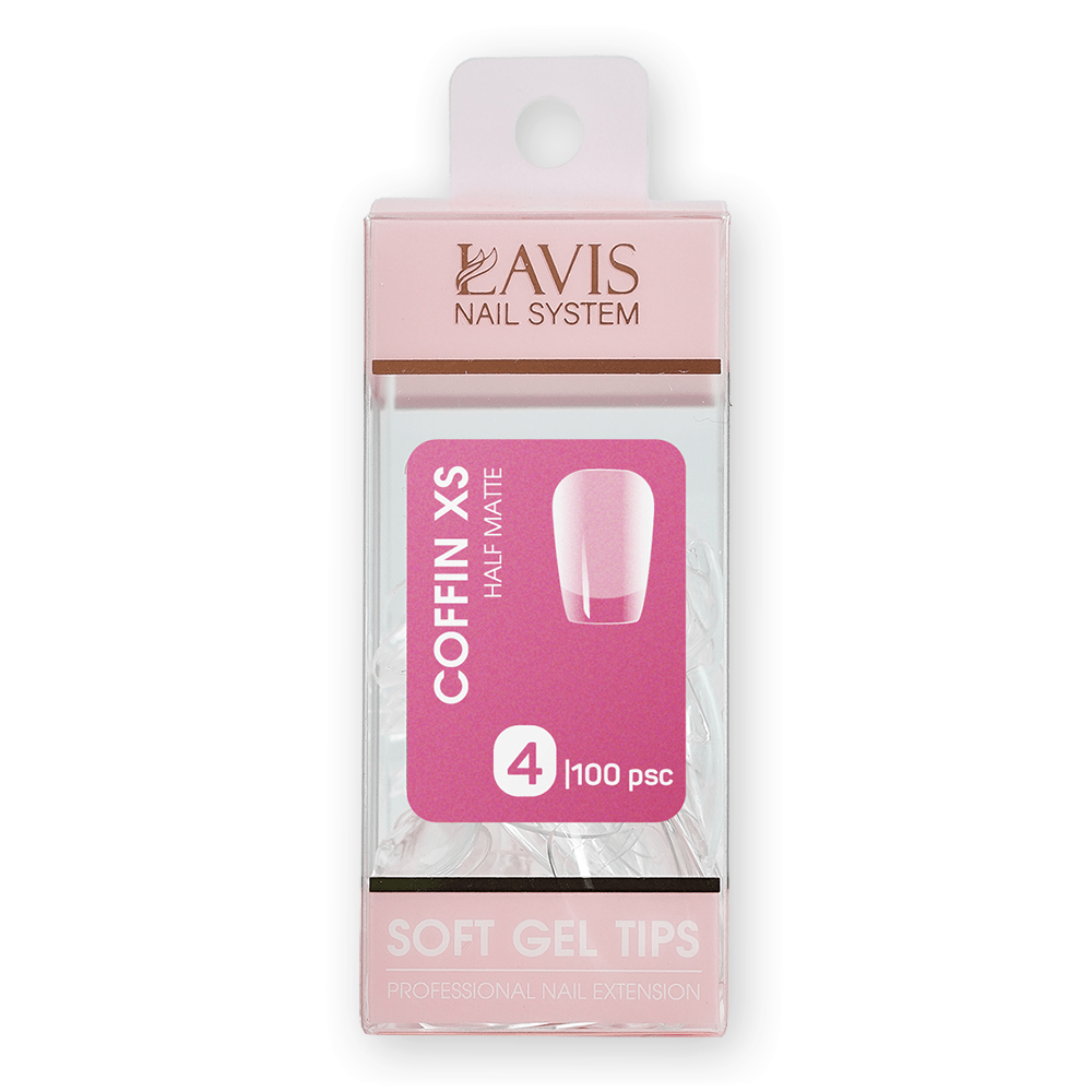 LAVIS Coffin XS - (100 pcs) - Soft Gel Tips Refill - DTK Nail Supply