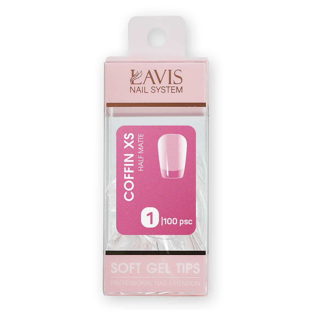 LAVIS Coffin XS - (100 pcs) - Soft Gel Tips Refill - DTK Nail Supply