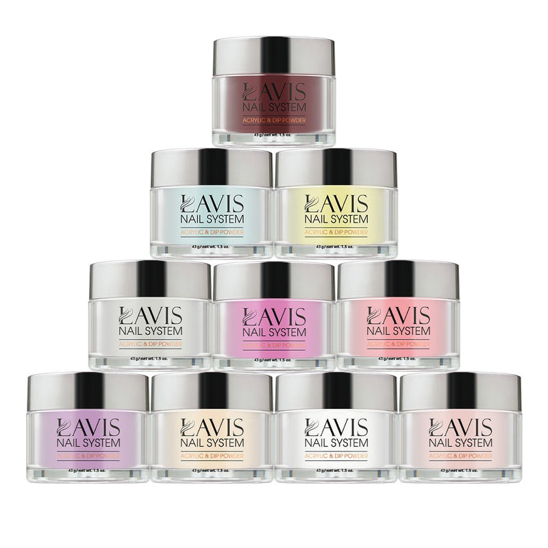 LAVIS Color Acrylic & Dip Powder 276 Colors - DTK Nail Supply