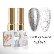 LAVIS Crack Gel 01 + Silver Crack Base Gel - 0.5 oz - DTK Nail Supply