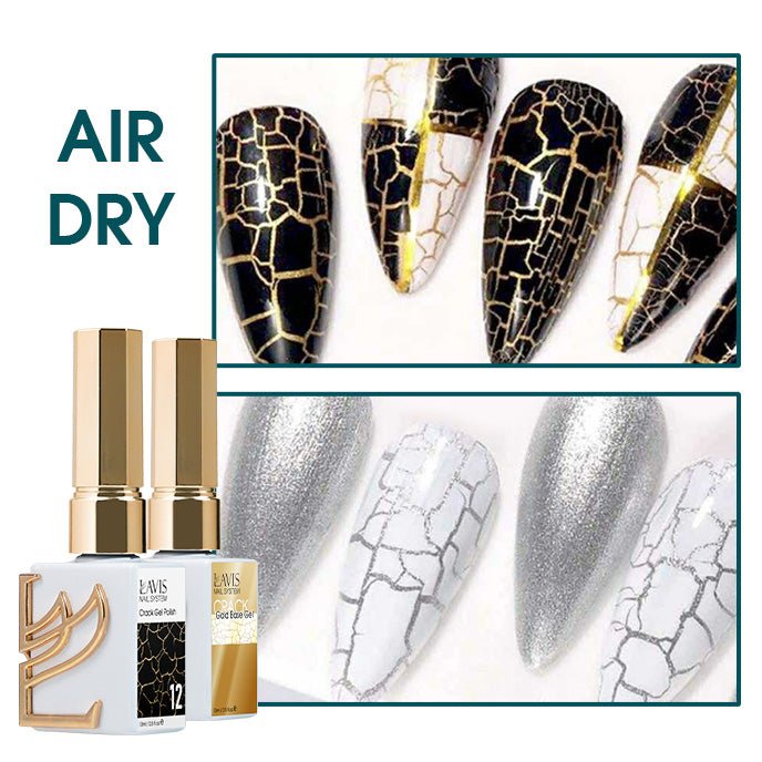 LAVIS Crack Gel 03 + Silver Crack Base Gel - 0.5 oz - DTK Nail Supply