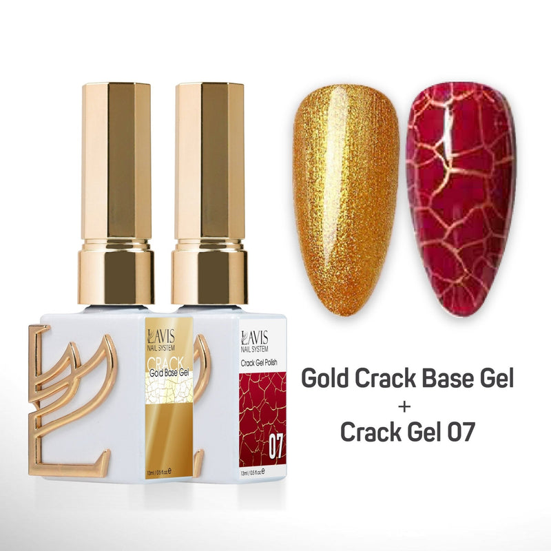 LAVIS Crack Gel 07 + Gold Crack Base Gel - 0.5 oz - DTK Nail Supply