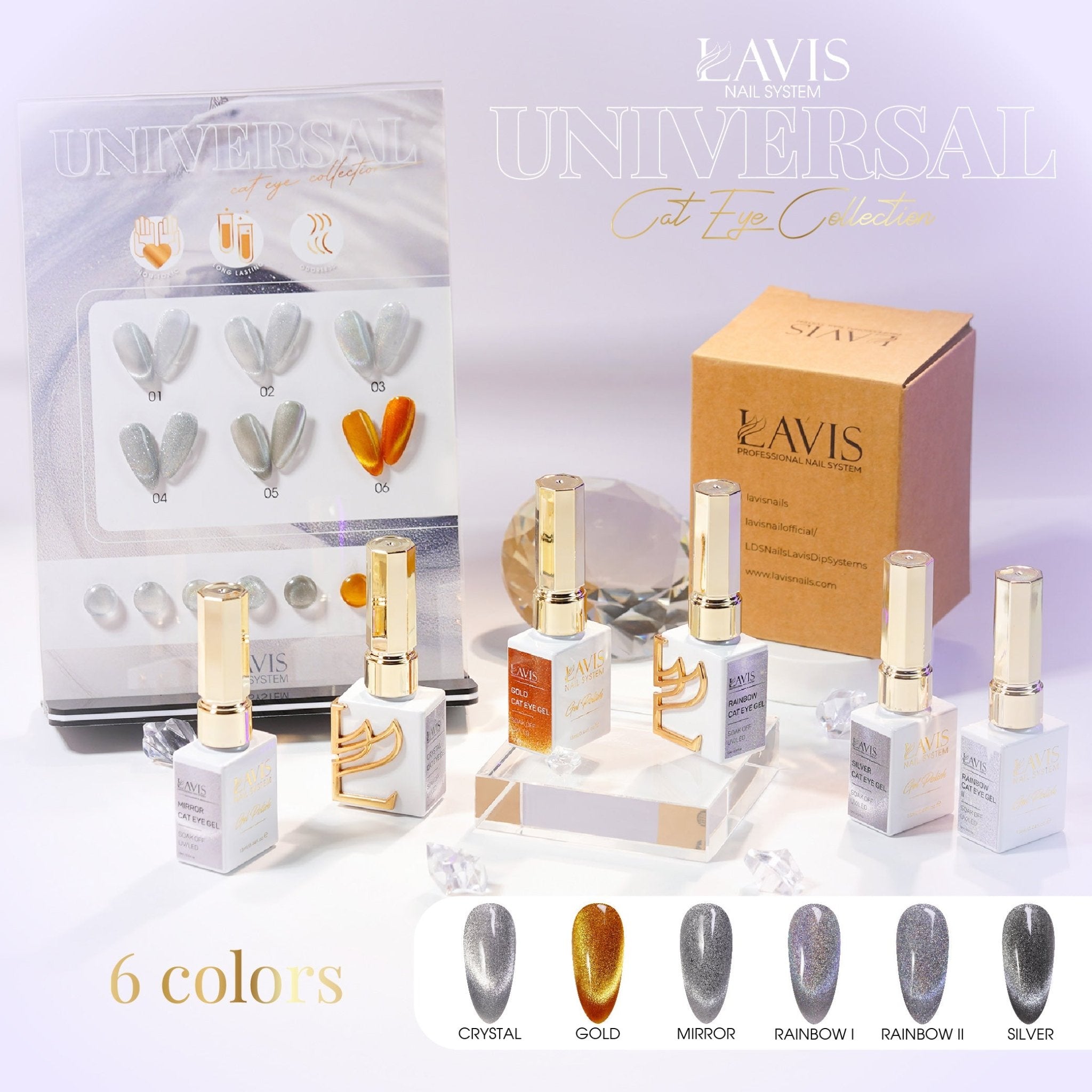 LAVIS Crystal Cat Eye Gel - Universal Cat Eye Collection - DTK Nail Supply