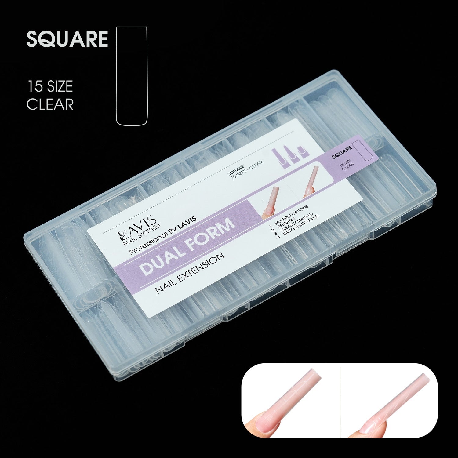 LAVIS DUAL FORM KIT: Pointed Almond - Stiletto - Square - Oval - Tapered Square - 15 Sizes