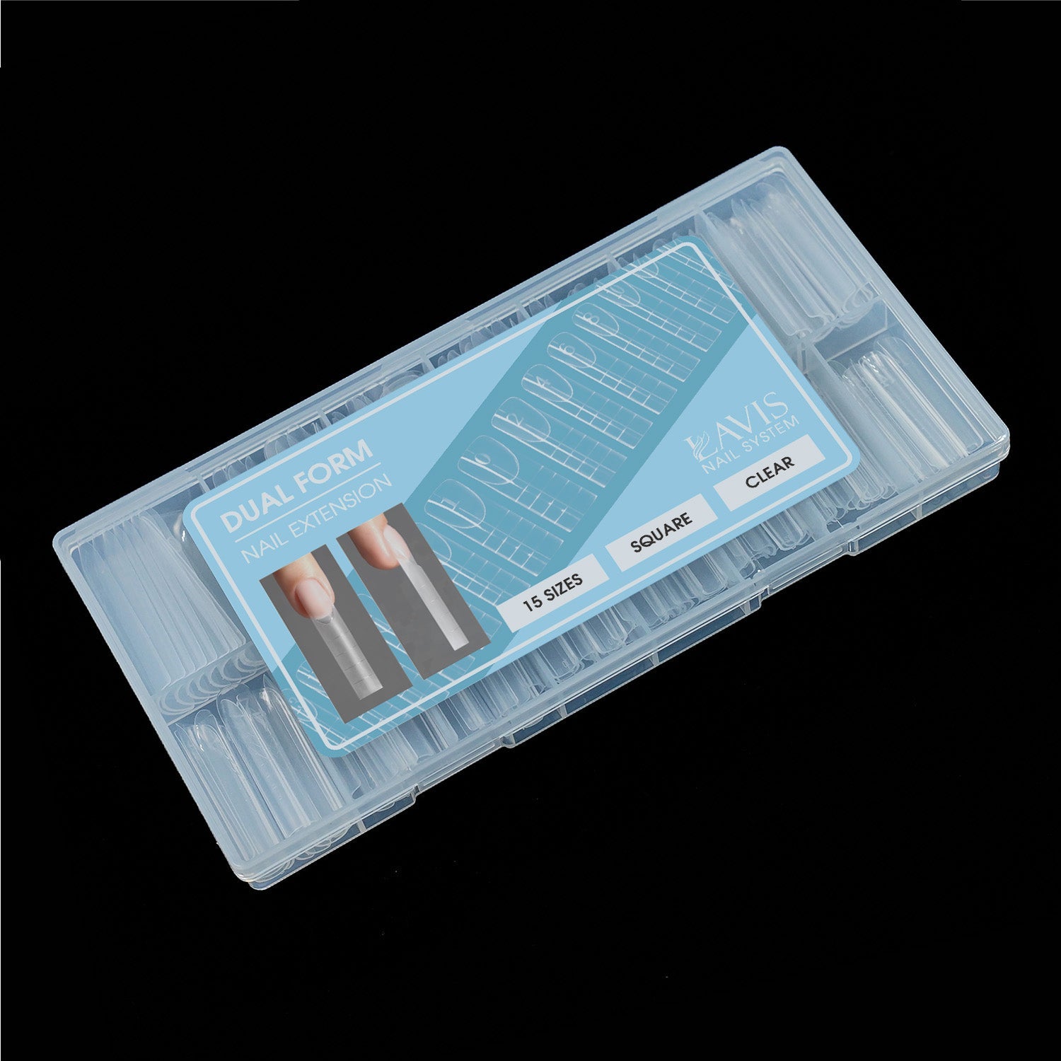 LAVIS - Dual Form Square Clear - DTK Nail Supply