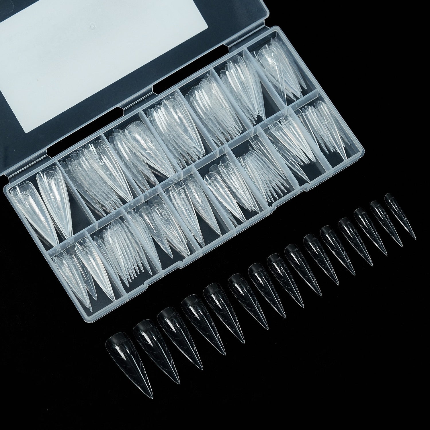LAVIS - Dual Form Stiletto 15 Sizes Clear - DTK Nail Supply