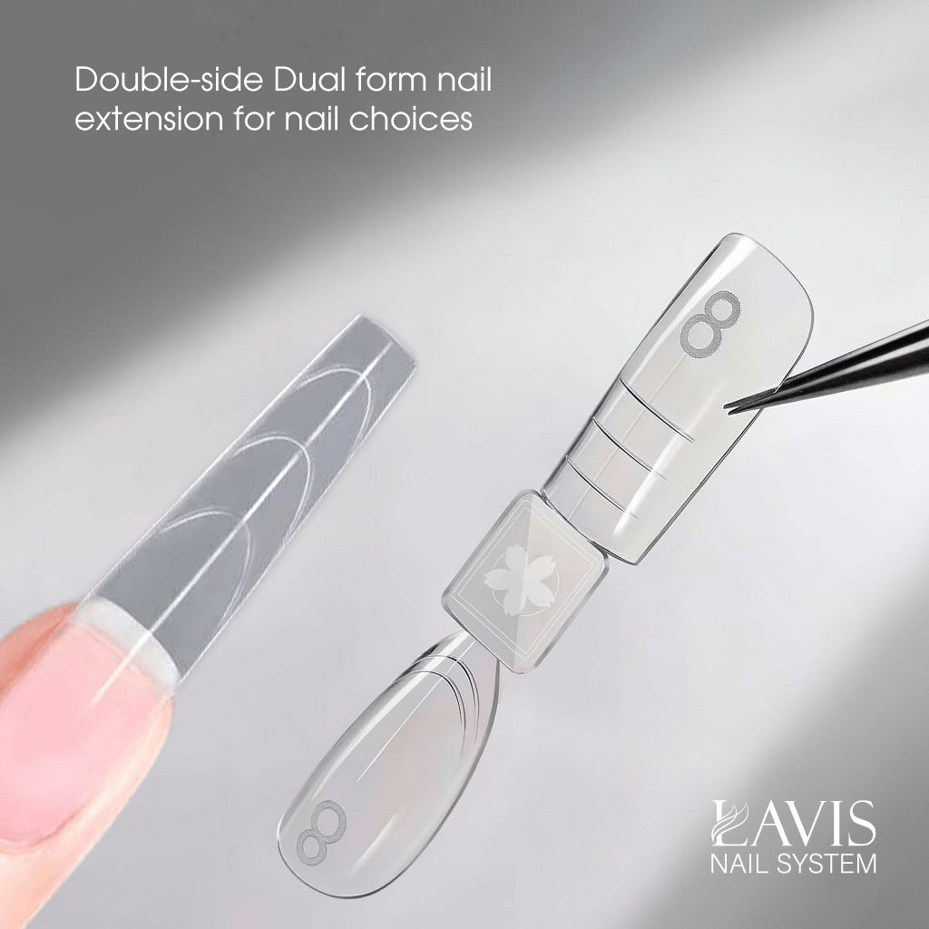 LAVIS - Dual Form Tips Taye Part 1 - Round Clear - DTK Nail Supply