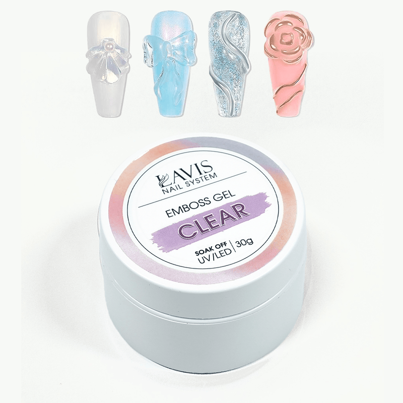 LAVIS Emboss Gel - Clear 30g - DTK Nail Supply
