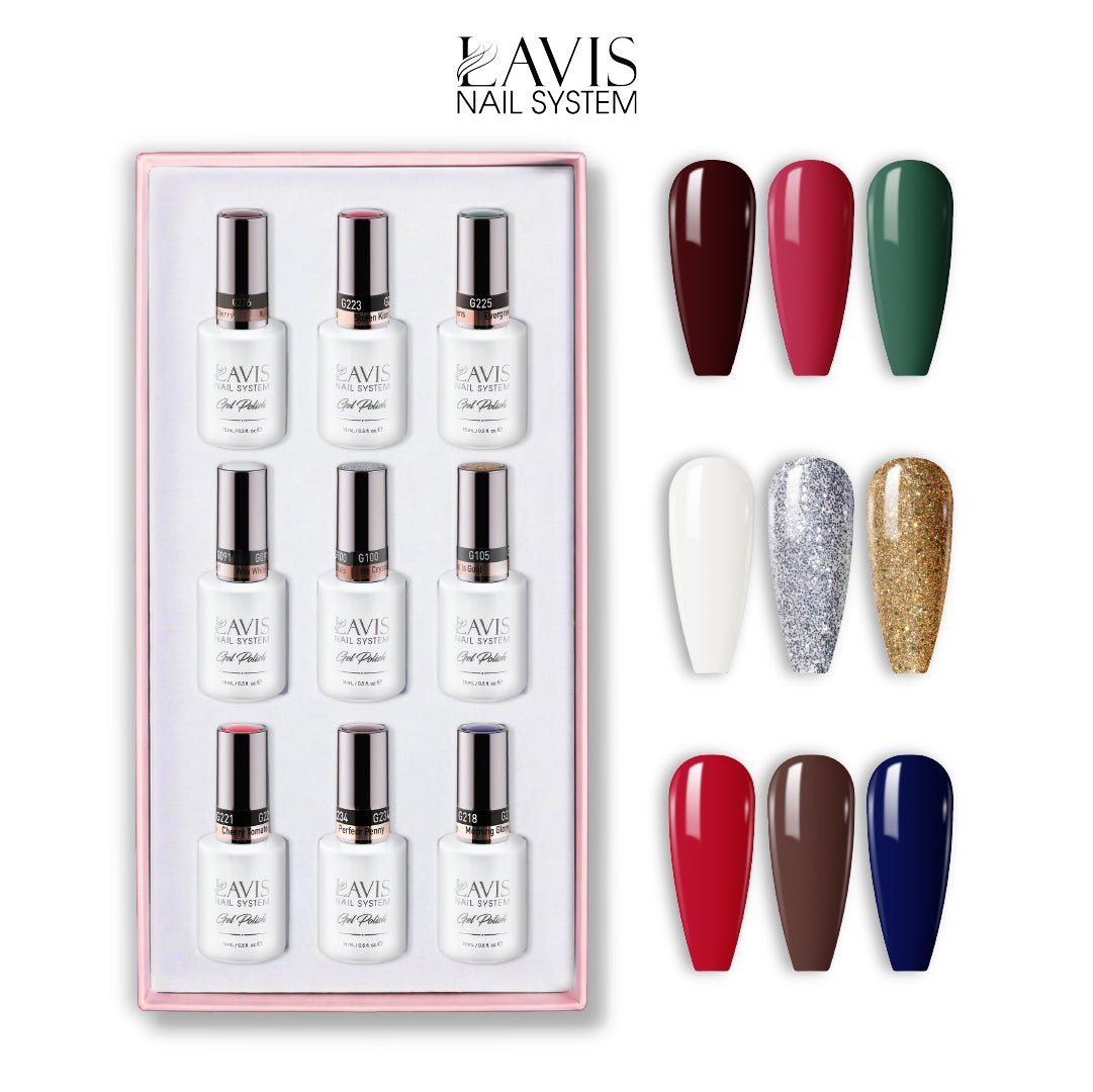 Lavis Gel Color Set 1 (9 Colors) – Core Trendy Gel Polish Set for Nail Salons - DTK Nail Supply