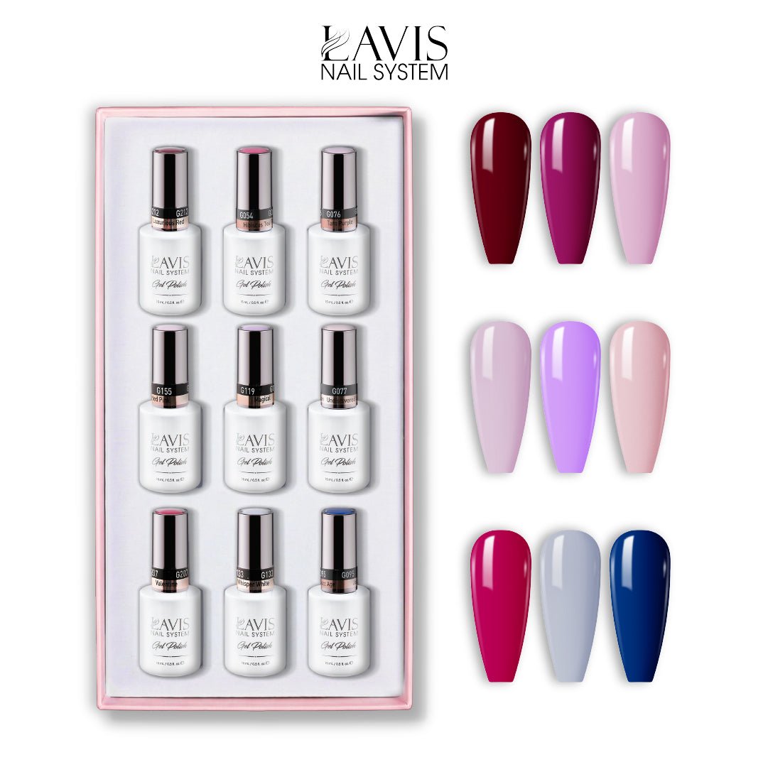 Lavis Gel Color Set 4 (9 Colors) – Elegant Neutral & Feminine Gel Polish Set for Nail Salons - DTK Nail Supply