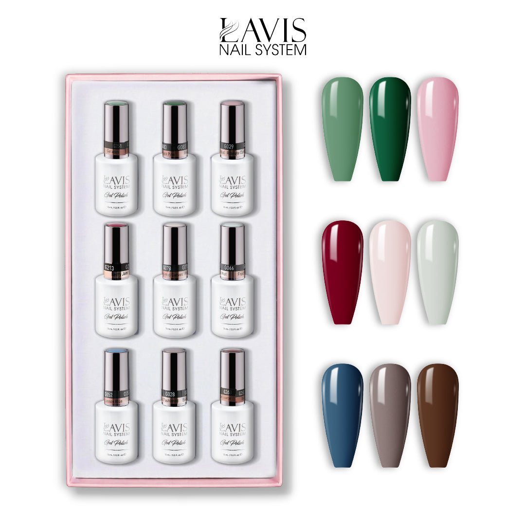 Lavis Gel Color Set 6 (9 Colors) – Soft Neutral & Modern Everyday Gel Polish Set - DTK Nail Supply
