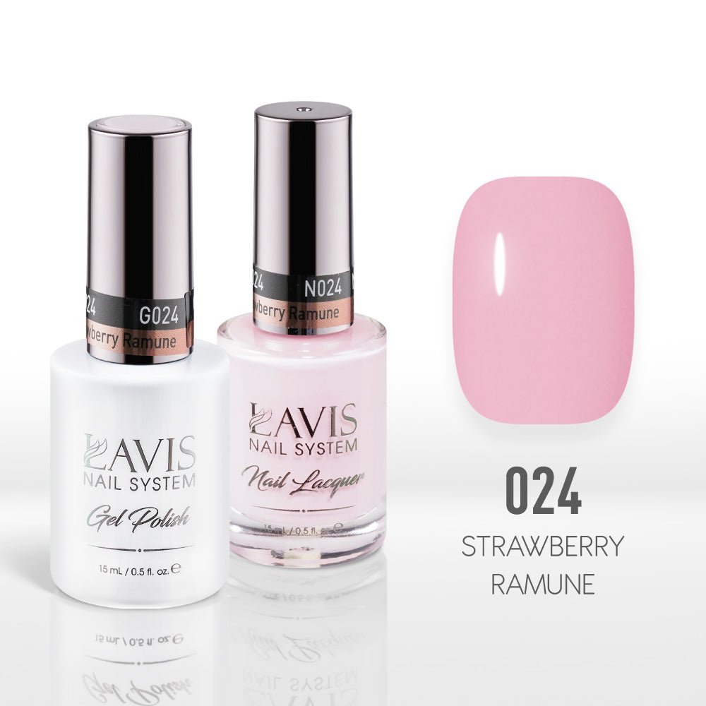 Lavis Gel Nail Polish Duo - 024 Strawberry Ramune - DTK Nail Supply