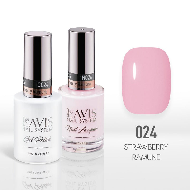 Lavis Gel Nail Polish Duo - 024 Strawberry Ramune - DTK Nail Supply
