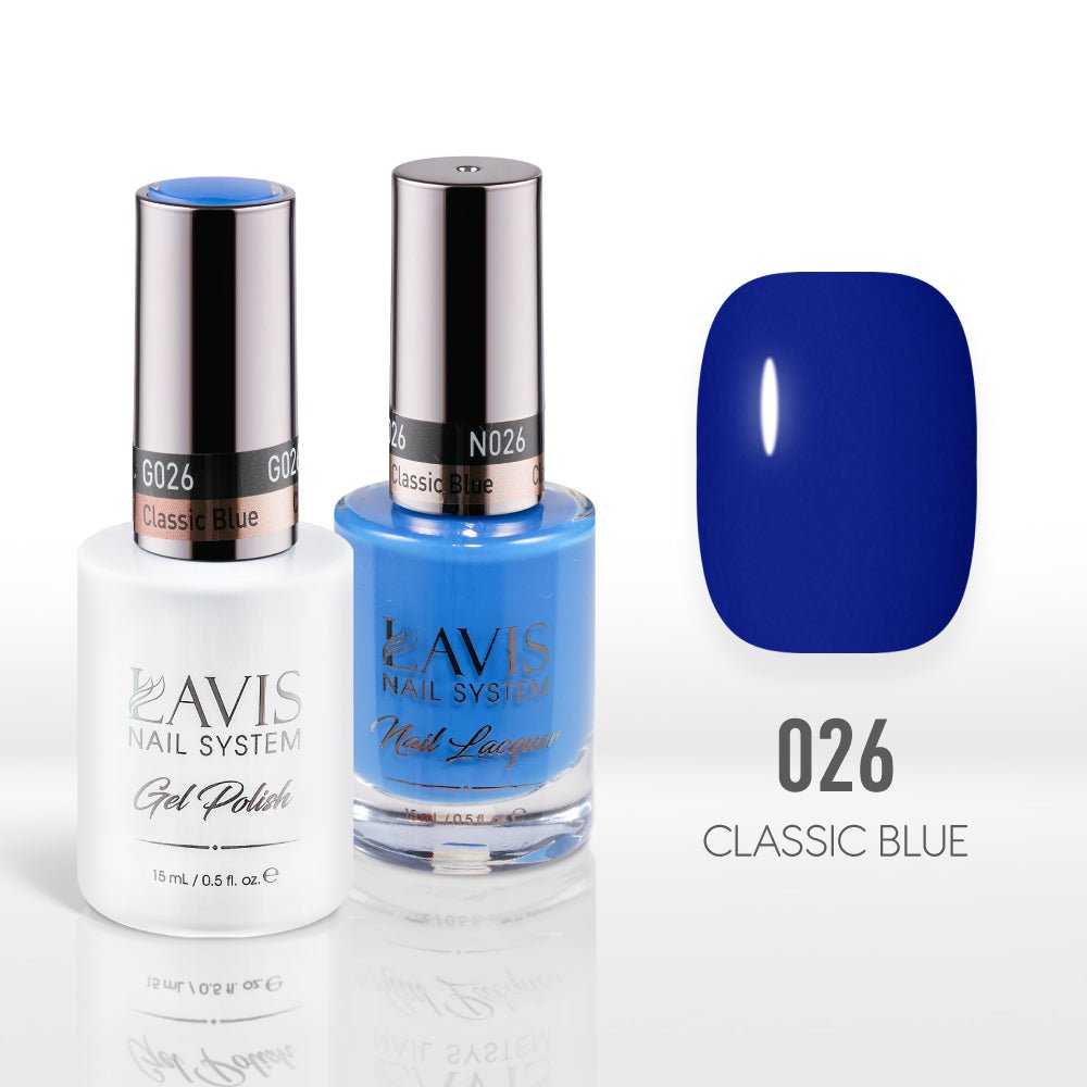 Lavis Gel Nail Polish Duo - 026 Classic Blue - DTK Nail Supply