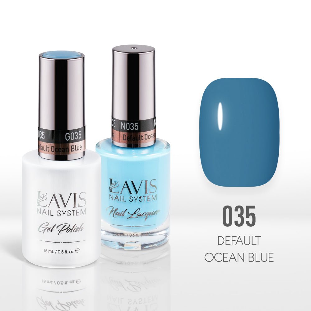 Lavis Gel Nail Polish Duo - 035 Default Ocean Blue - DTK Nail Supply