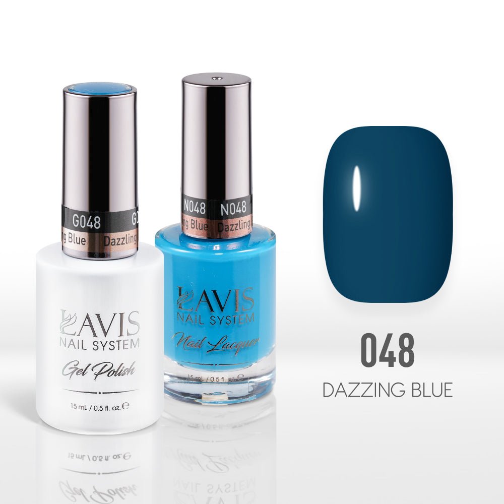 Lavis Gel Nail Polish Duo - 048 Dazzling Blue - DTK Nail Supply