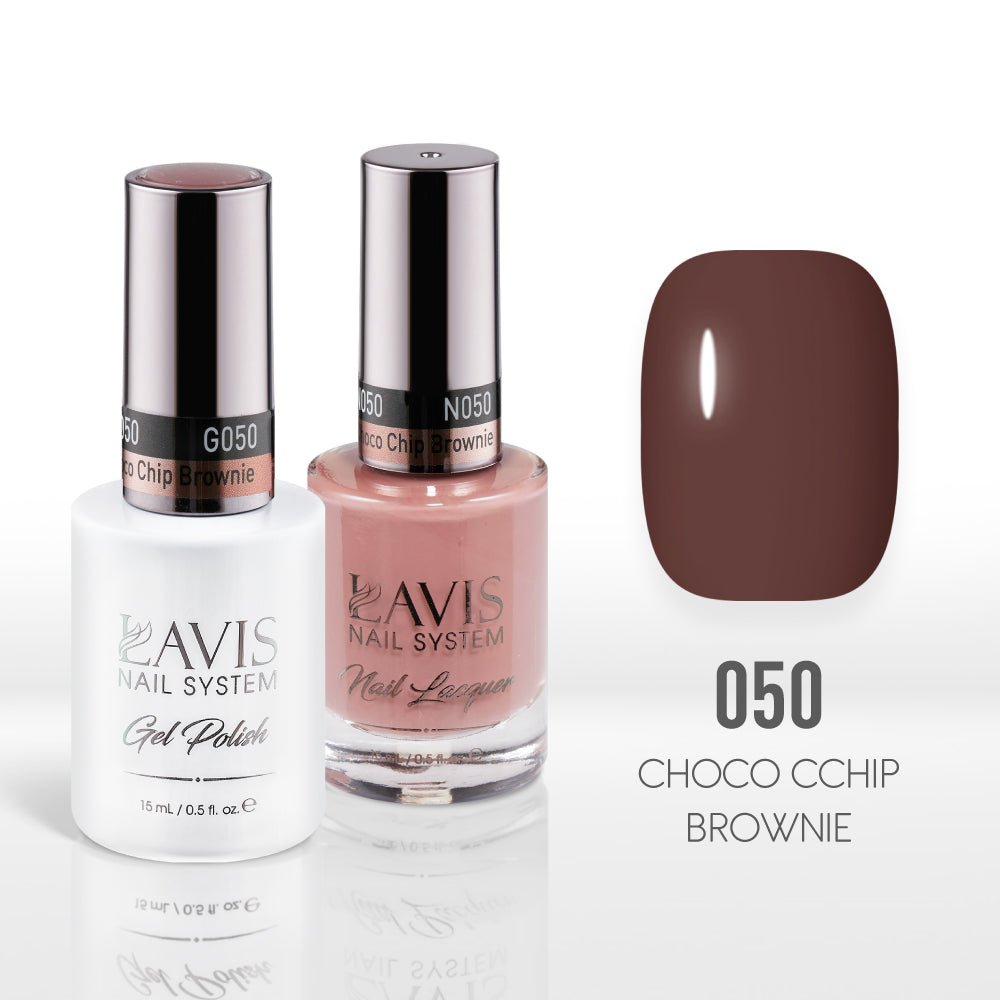Lavis Gel Nail Polish Duo - 050 Choco Chip Brownie - DTK Nail Supply