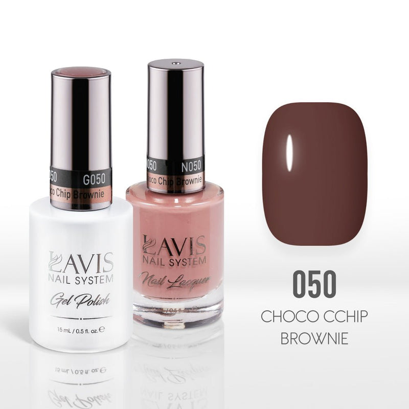 Lavis Gel Nail Polish Duo - 050 Choco Chip Brownie - DTK Nail Supply