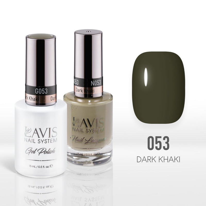 Lavis Gel Nail Polish Duo - 053 Dark Khaki - DTK Nail Supply