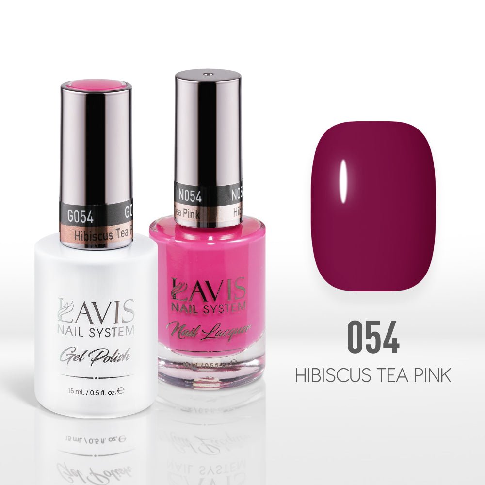 Lavis Gel Nail Polish Duo - 054 Hibiscus Tea Pink - DTK Nail Supply