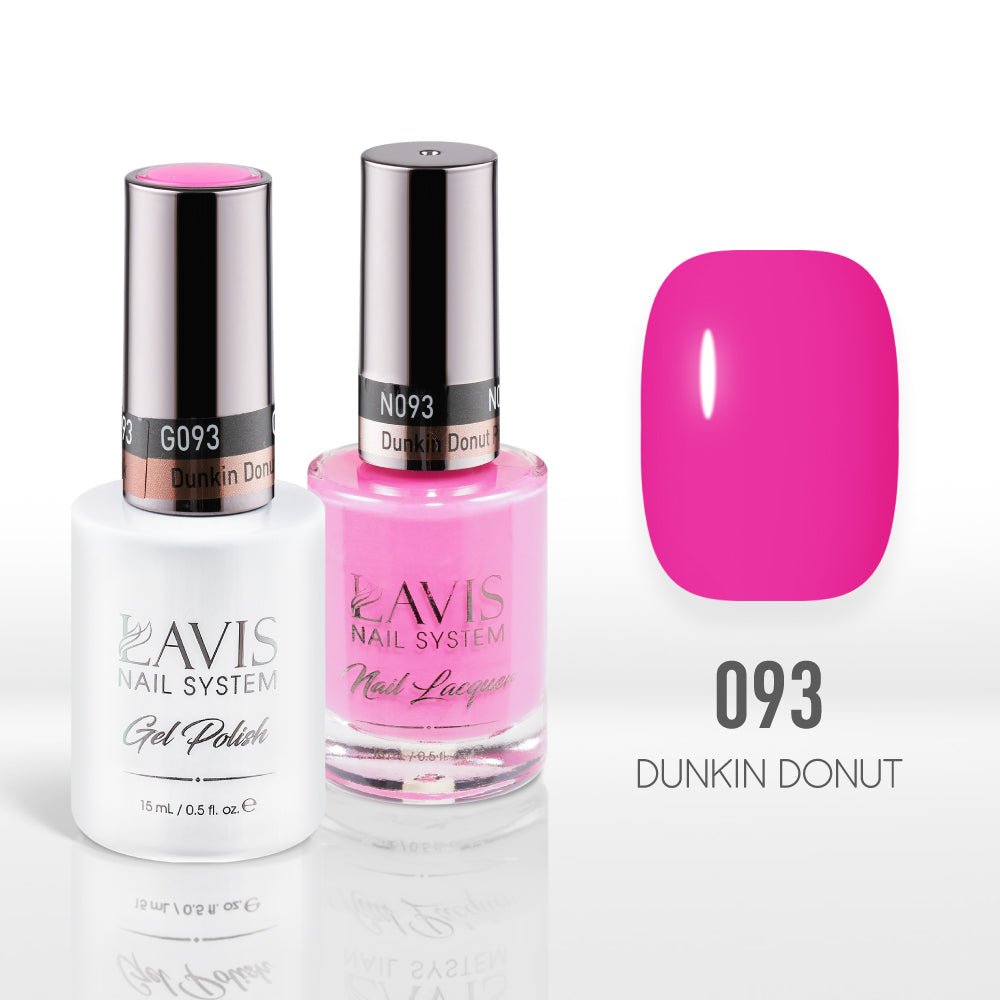 Lavis Gel Nail Polish Duo - 093 Dunkin Donut Pink - DTK Nail Supply