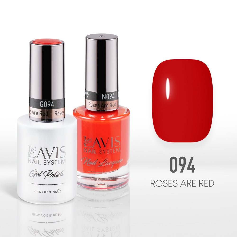 Lavis Gel Nail Polish Duo - 094 Roses Are Red - DTK Nail Supply
