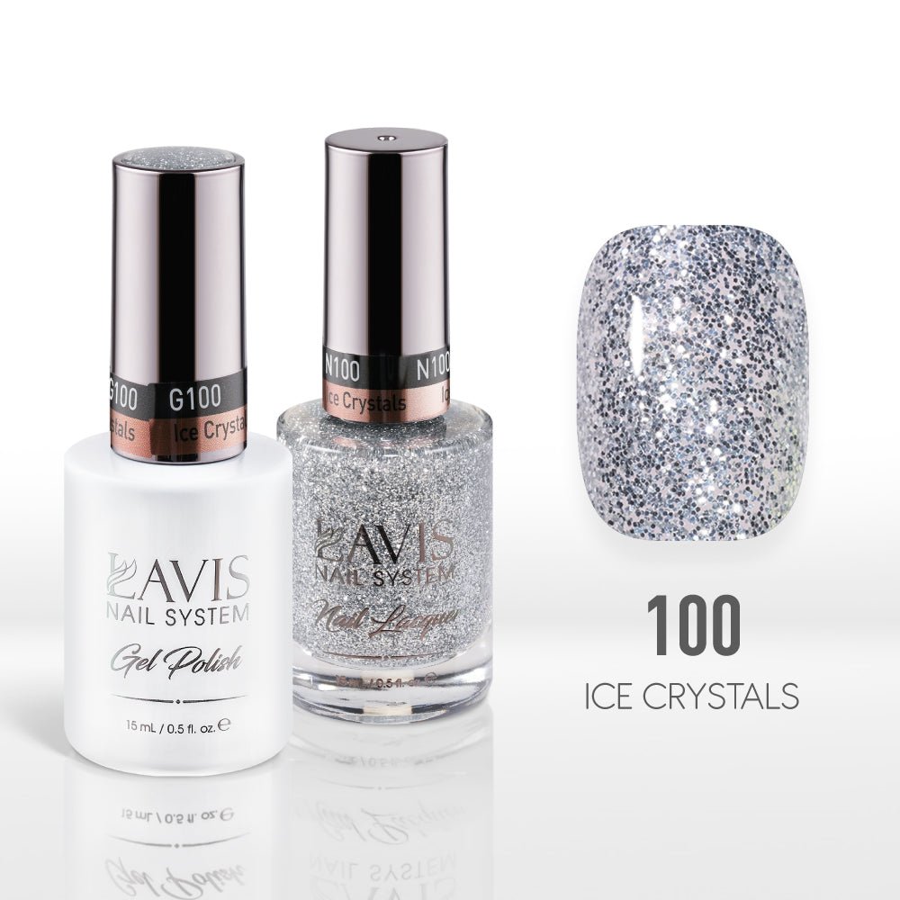 Lavis Gel Nail Polish Duo - 100 Ice Crystals - DTK Nail Supply