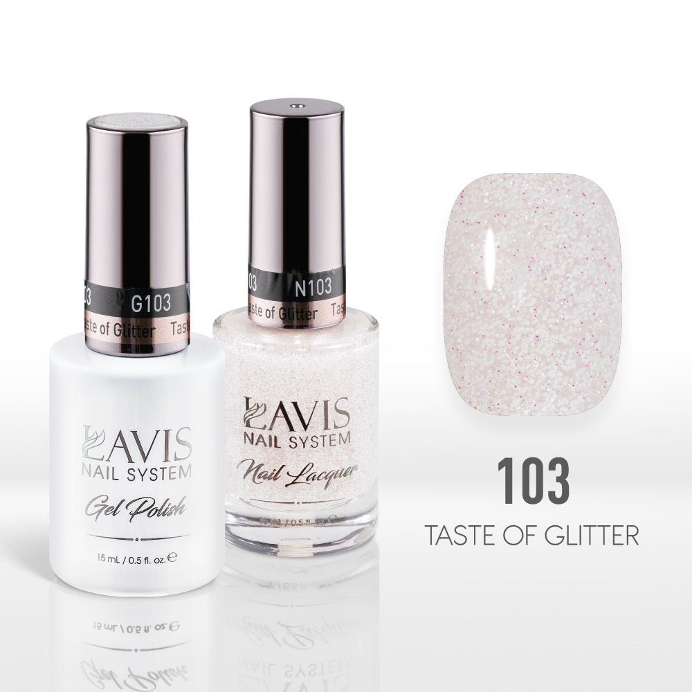 Lavis Gel Nail Polish Duo - 103 Taste of Glitter - DTK Nail Supply