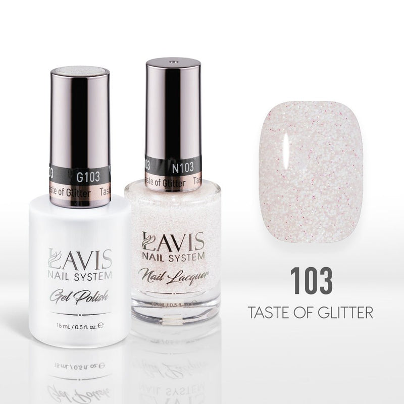 Lavis Gel Nail Polish Duo - 103 Taste of Glitter - DTK Nail Supply