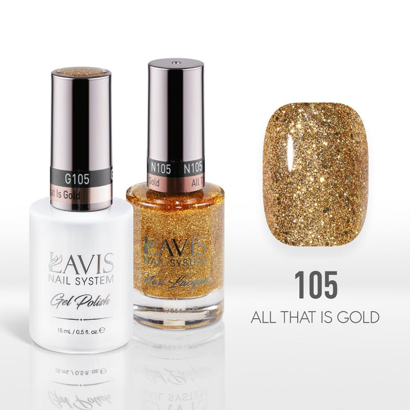 Lavis Gel Nail Polish Duo - 105 All That Is Gold - DTK Nail Supply