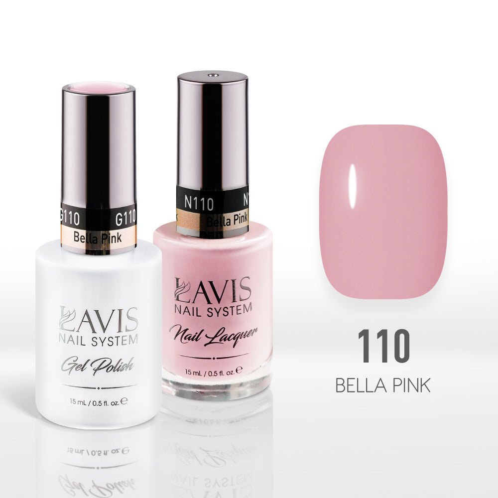 Lavis Gel Nail Polish Duo - 110 Bella Pink - DTK Nail Supply