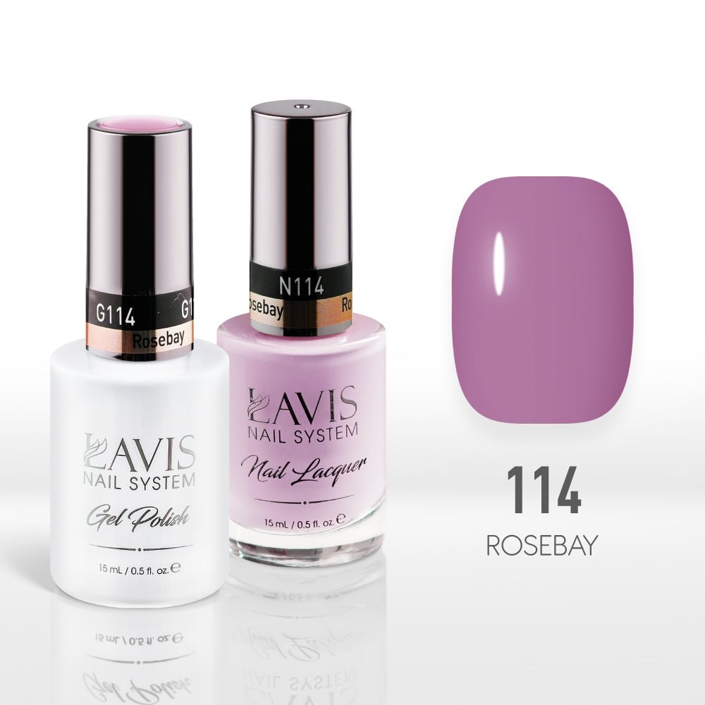Lavis Gel Nail Polish Duo - 114 Rosebay - DTK Nail Supply