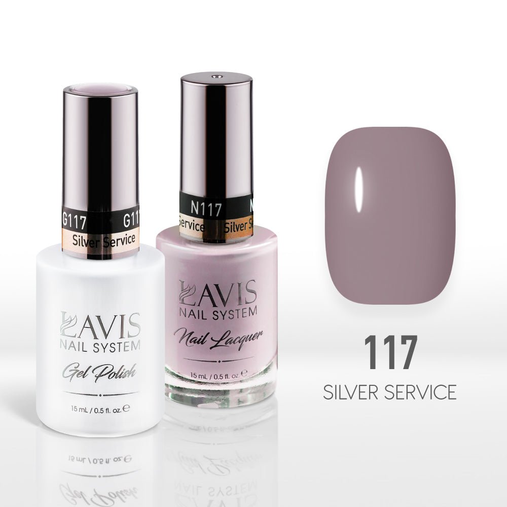 Lavis Gel Nail Polish Duo - 117 Silver Service - DTK Nail Supply