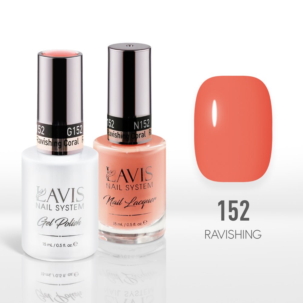 Lavis Gel Nail Polish Duo - 152 Ravishing Coral - DTK Nail Supply