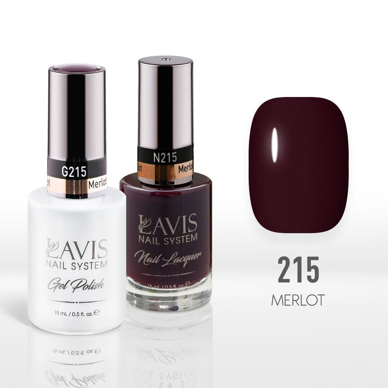 Lavis Gel Nail Polish Duo - 215 Merlot - DTK Nail Supply