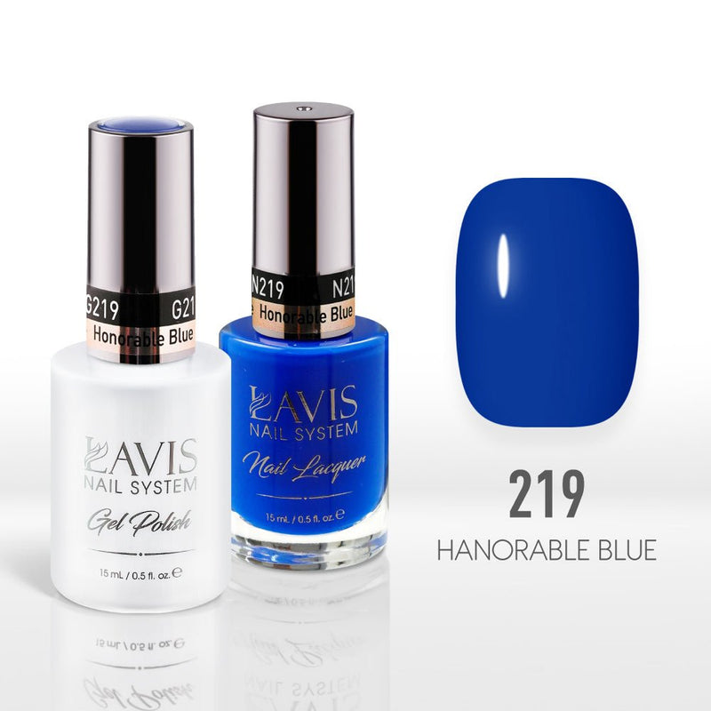Lavis Gel Nail Polish Duo - 219 Honorable Blue - DTK Nail Supply