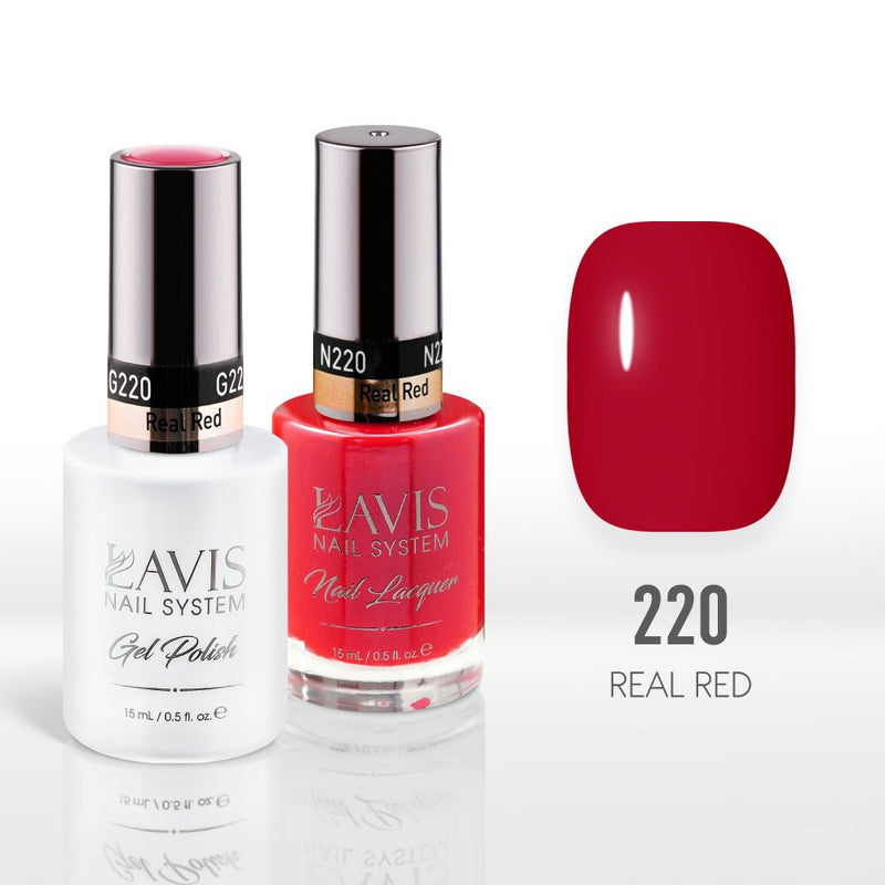Lavis Gel Nail Polish Duo - 220 Real Red - DTK Nail Supply