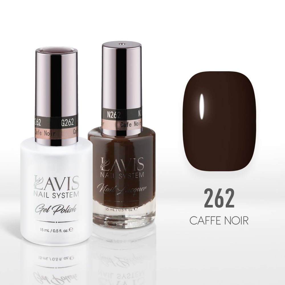 Lavis Gel Nail Polish Duo - 262 Cafe Noir - DTK Nail Supply