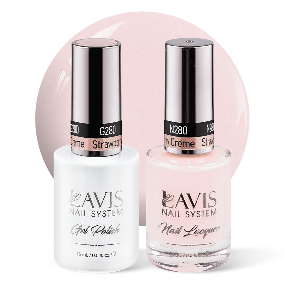 Lavis Gel Nail Polish Duo - 280 Strawberry Creme - DTK Nail Supply