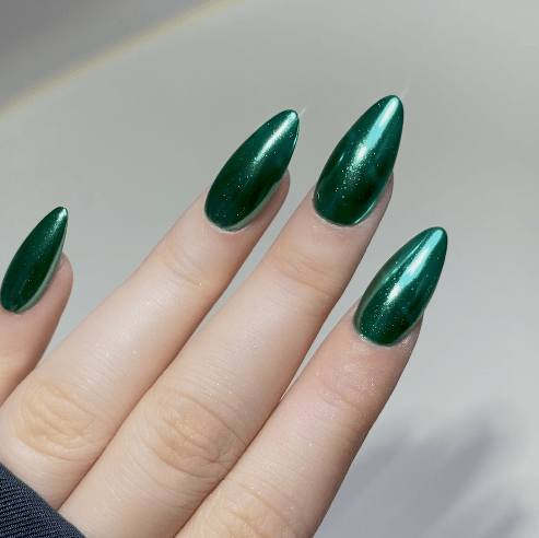 LAVIS Gel Polish Chrome Base - 0.5 oz + Classic Chrome Green - DTK Nail Supply