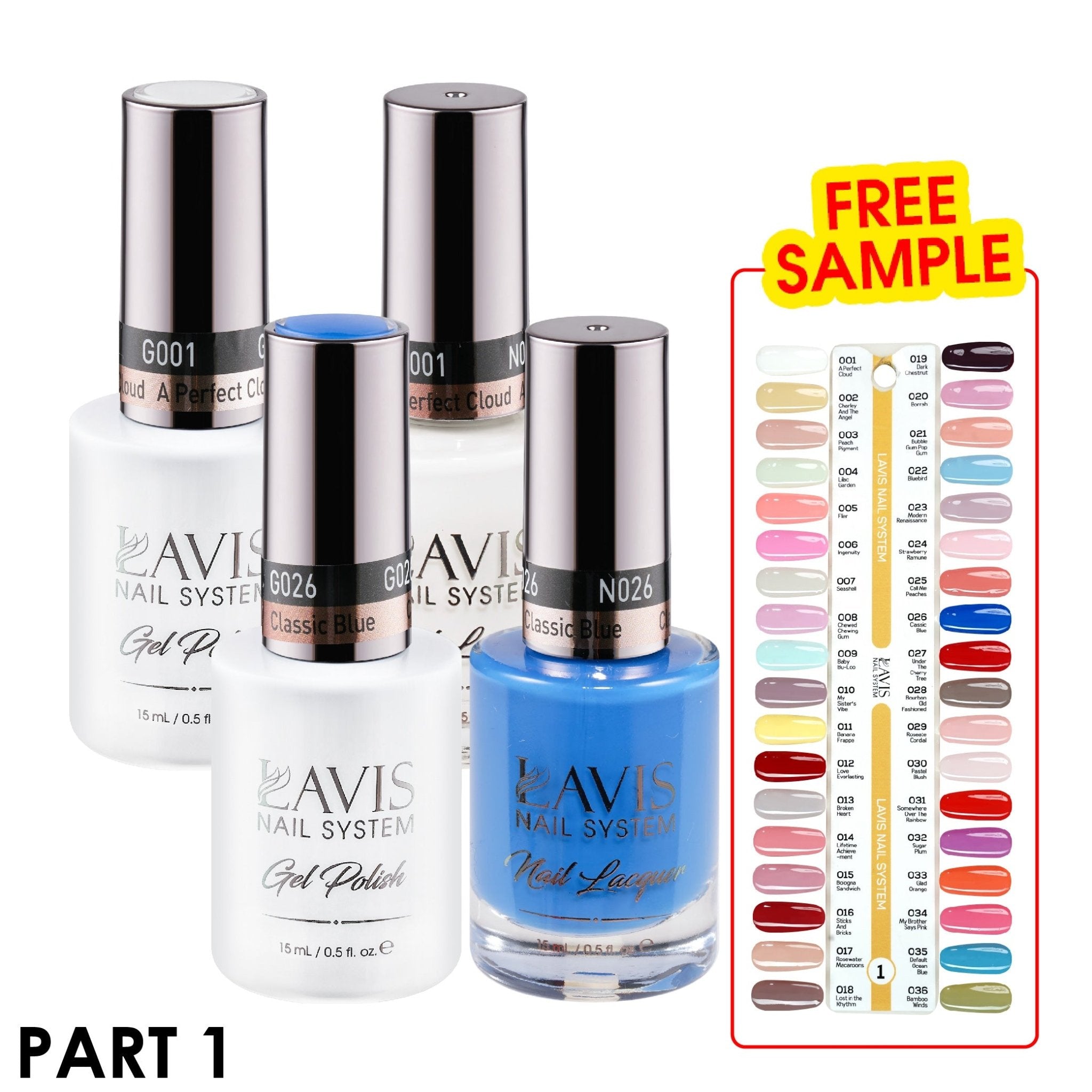 Lavis Gel Polish & Matching Nail Lacquer Duo Part 1: 001 - 036 (36 Colors) - DTK Nail Supply