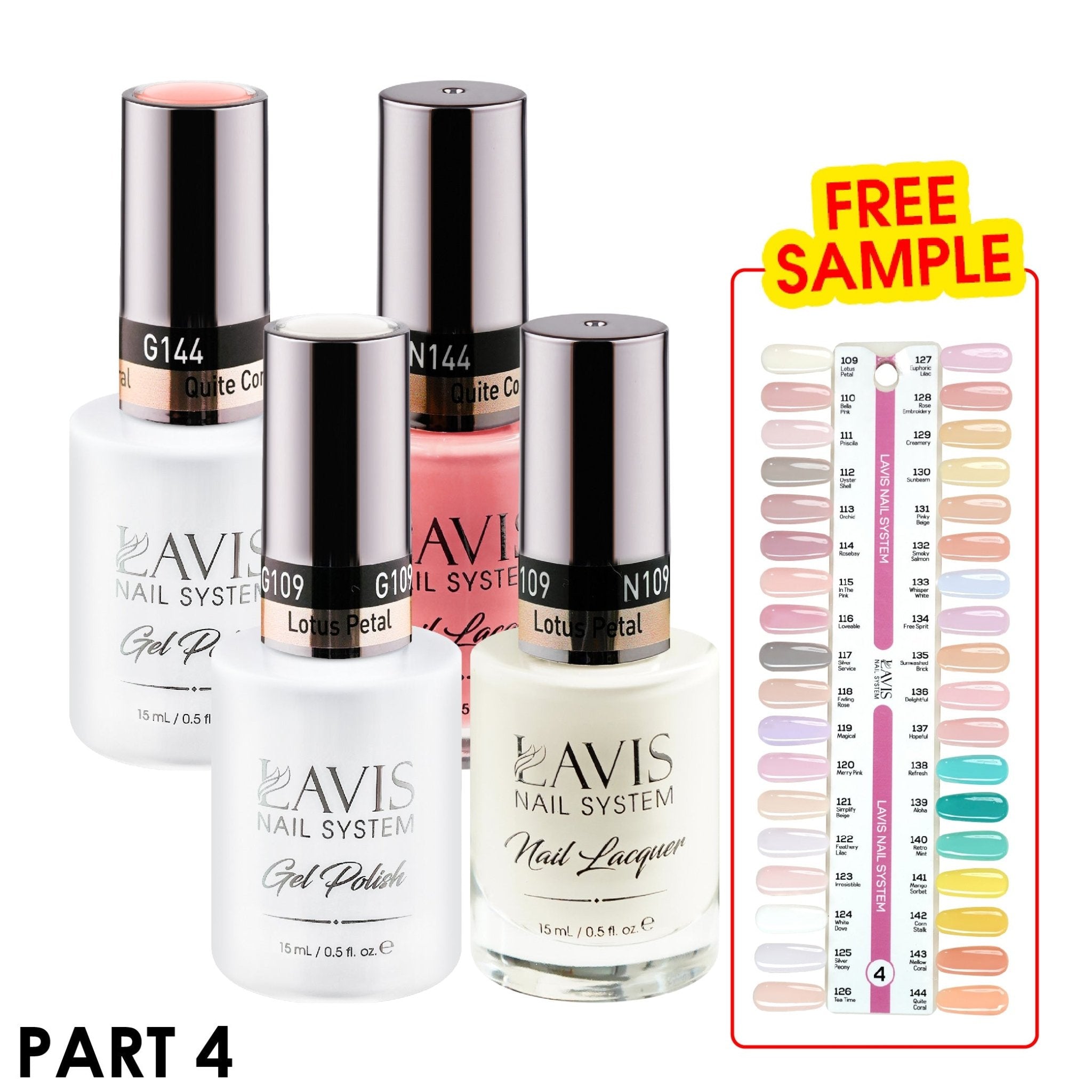 Lavis Gel Polish & Matching Nail Lacquer Duo Part 4: 109 - 144 (36 Colors) - DTK Nail Supply