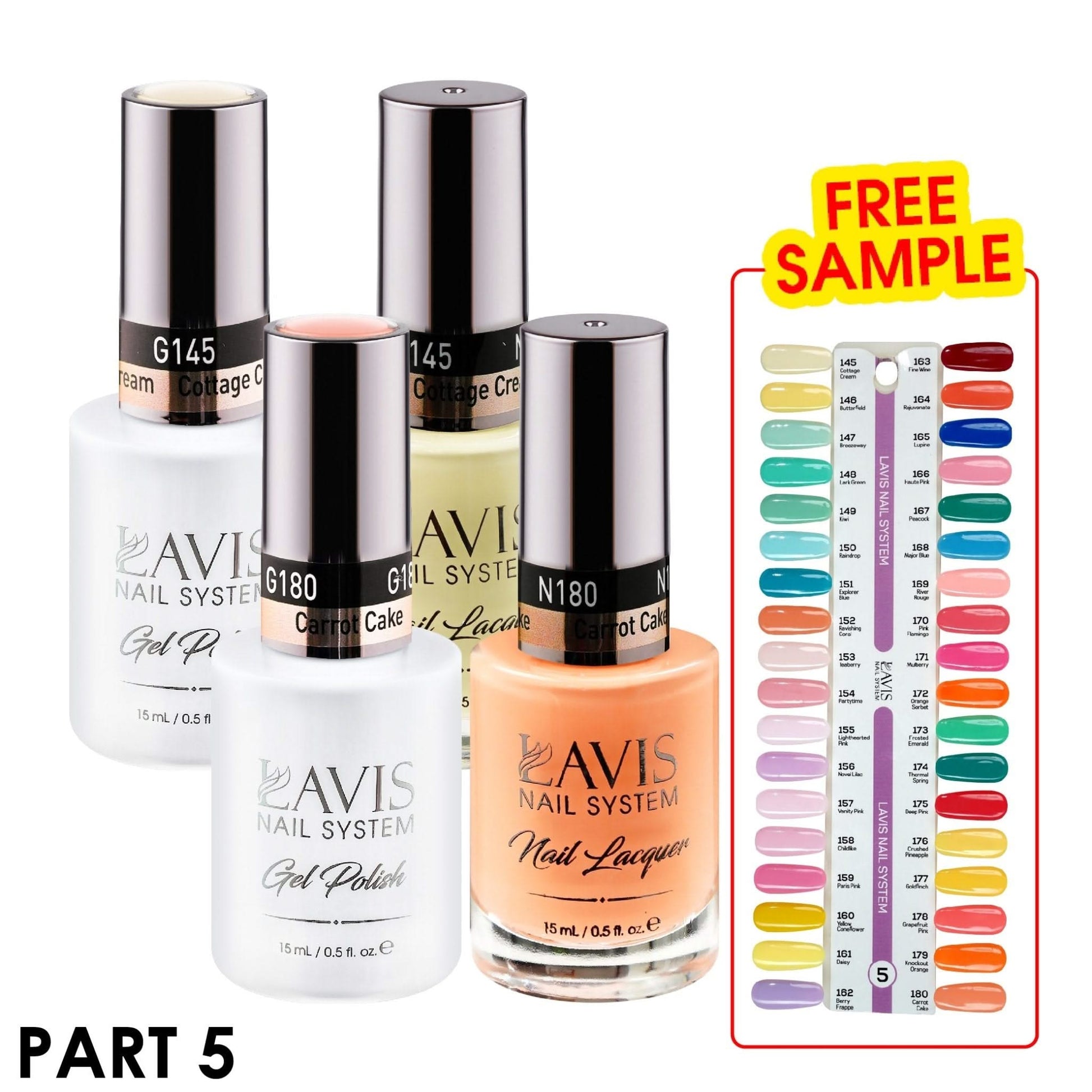 Lavis Gel Polish & Matching Nail Lacquer Duo Part 5: 145 - 180 (36 Colors) - DTK Nail Supply